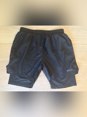 Black Workout Shorts Surenow Shorts Men’s Athletic Towel Ring Drawstring Waist